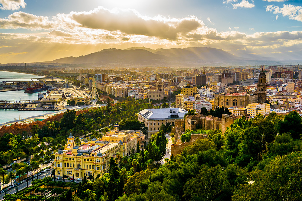 Malaga, Spain aerial view of city